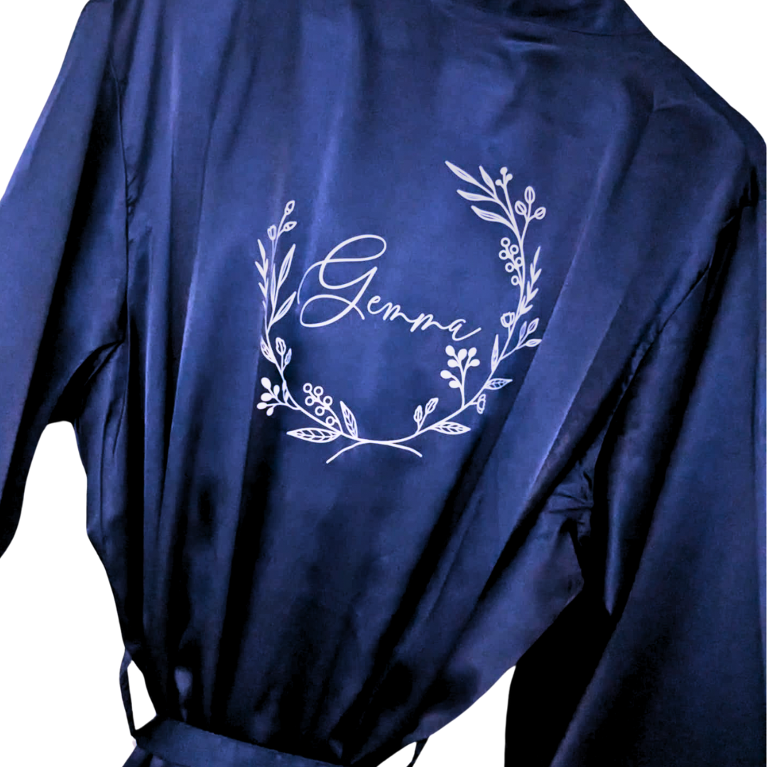 Bridal Robe | Navy Satin Robe | Sage Green Robe | Dusty Pink Robe | Bridesmaid Robe | Luxury Robe | Bridesmaid Proposal | Maid of Honour Gift | Silk Robes | Childrens Robes | Printed Robes