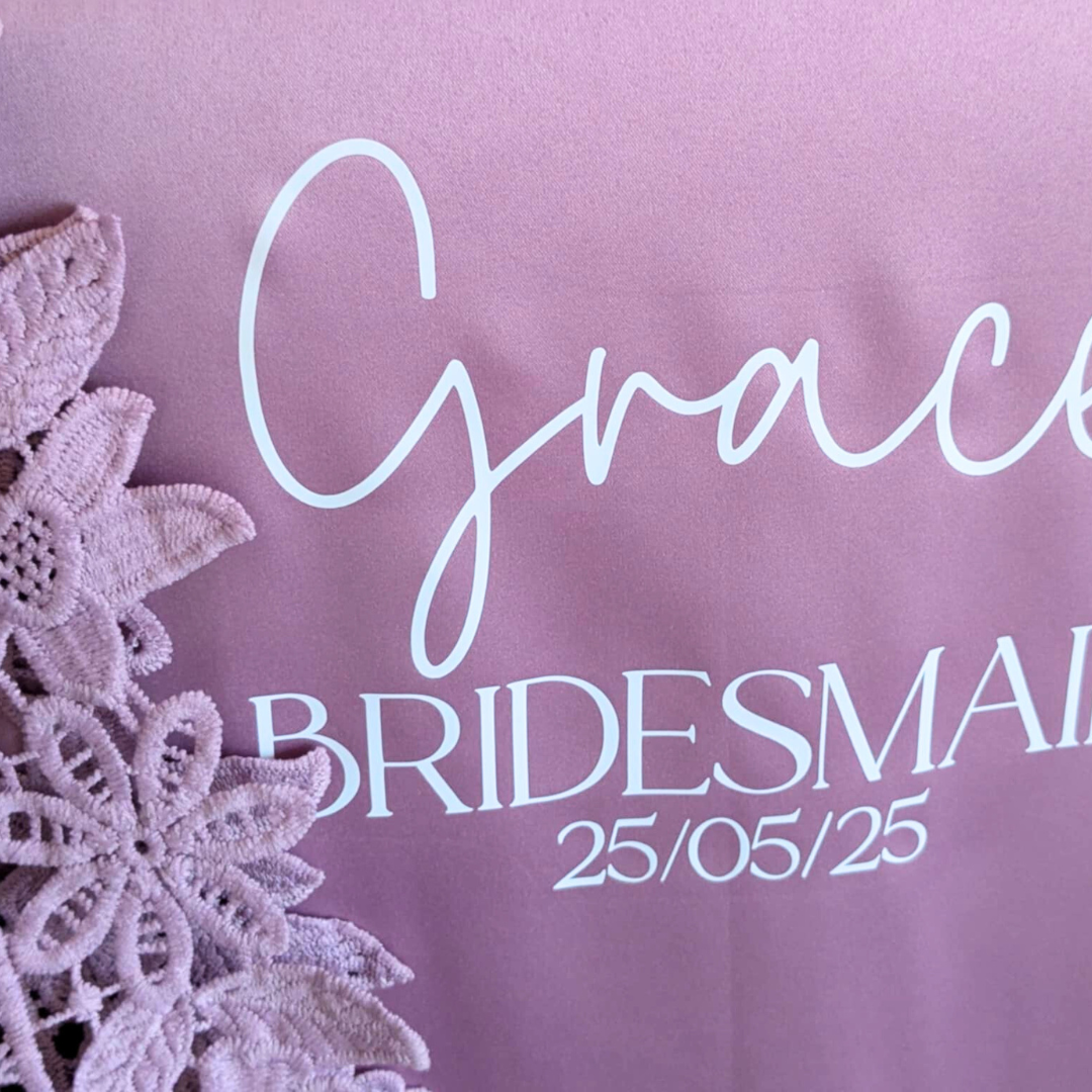 Wreath Personalised Robes | Bridesmaid Proposal Printed Robe