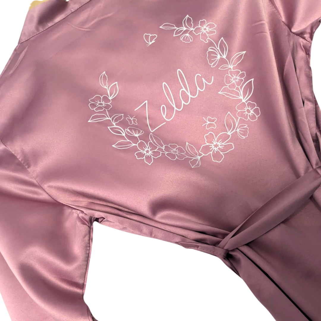 Bridal Robe | Navy Satin Robe | Sage Green Robe | Dusty Pink Robe | Bridesmaid Robe | Luxury Robe | Bridesmaid Proposal | Maid of Honour Gift | Silk Robes | Childrens Robes | Printed Robes