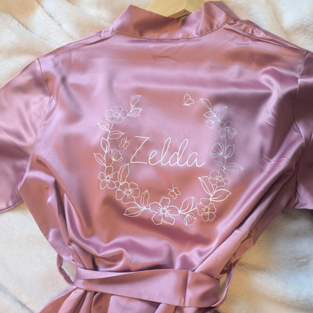Bridal Robe | Navy Satin Robe | Sage Green Robe | Dusty Pink Robe | Bridesmaid Robe | Luxury Robe | Bridesmaid Proposal | Maid of Honour Gift | Silk Robes | Childrens Robes | Printed Robes