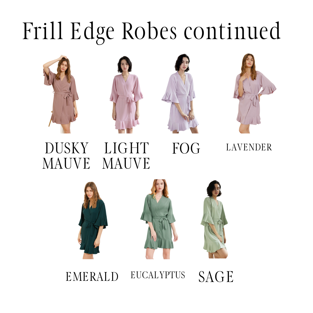 Dusky Mauve Personalised Bridesmaid Robe | Light Mauve Personalised Bridesmaid Robe | Fog Personalised Bridesmaid Robe | Lavender Personalised Bridesmaid Robe | Emerald Personalised Bridesmaid Robe | Eucalyptus Personalised Bridesmaid Robe | Sage Personalised Bridesmaid Robe