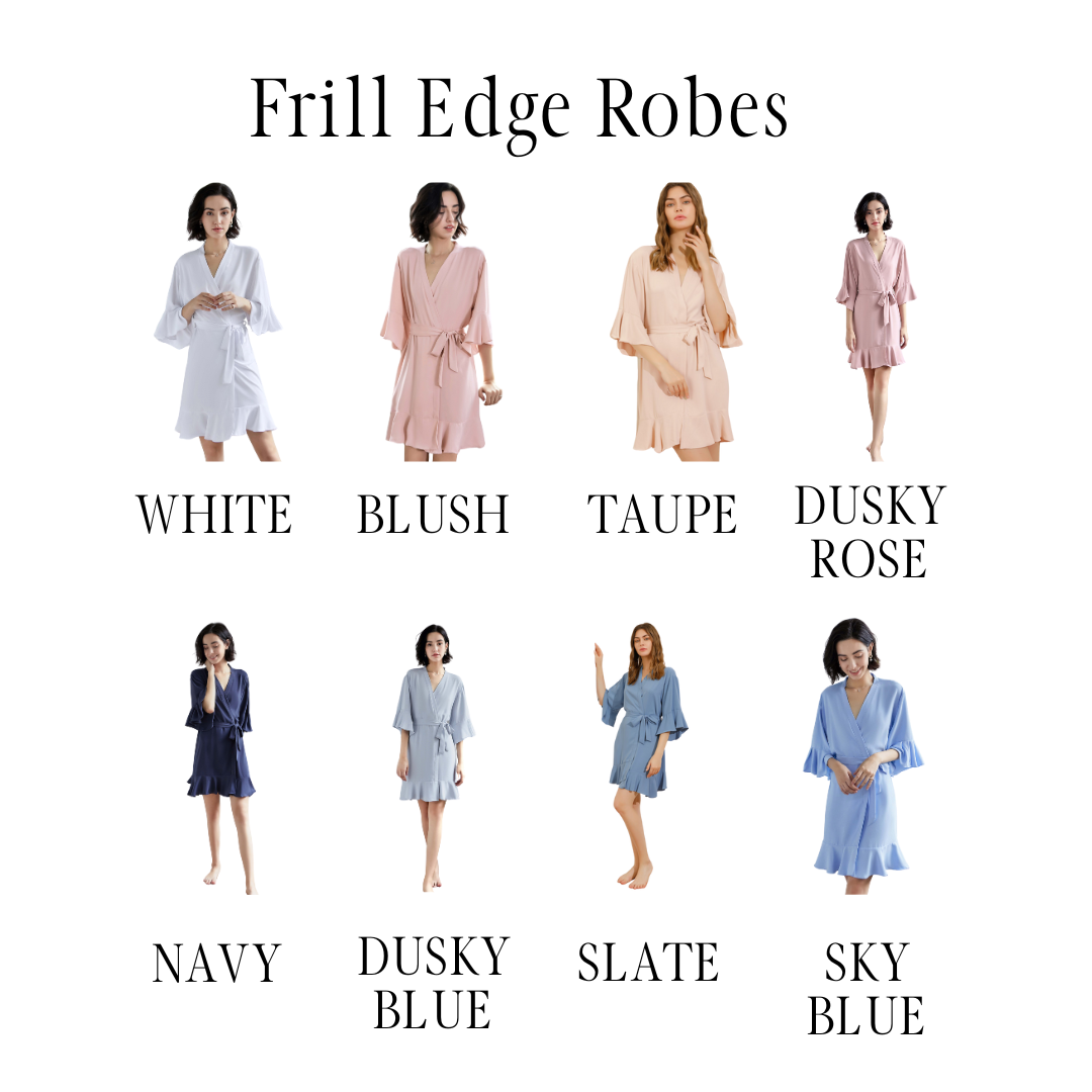 White Personalised Bridesmaid Robe | Blush Personalised Bridesmaid Robe | Taupe Personalised Bridesmaid Robe | Dusky Rose Personalised Bridesmaid Robe | Navy Personalised Bridesmaid Robe | Dusky Blue Personalised Bridesmaid Robe | Slate Personalised Bridesmaid Robe | Sky Blue Personalised Bridesmaid Robe