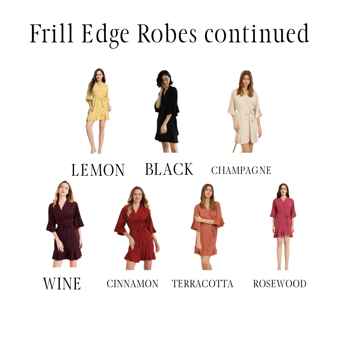 Lemon Personalised Bridesmaid Robe | Black Personalised Bridesmaid Robe | Champagne Personalised Bridesmaid Robe | Wine Personalised Bridesmaid Robe | Cinnamon Personalised Bridesmaid Robe | Terracotta Personalised Bridesmaid Robe | Rosewood Personalised Bridesmaid Robe