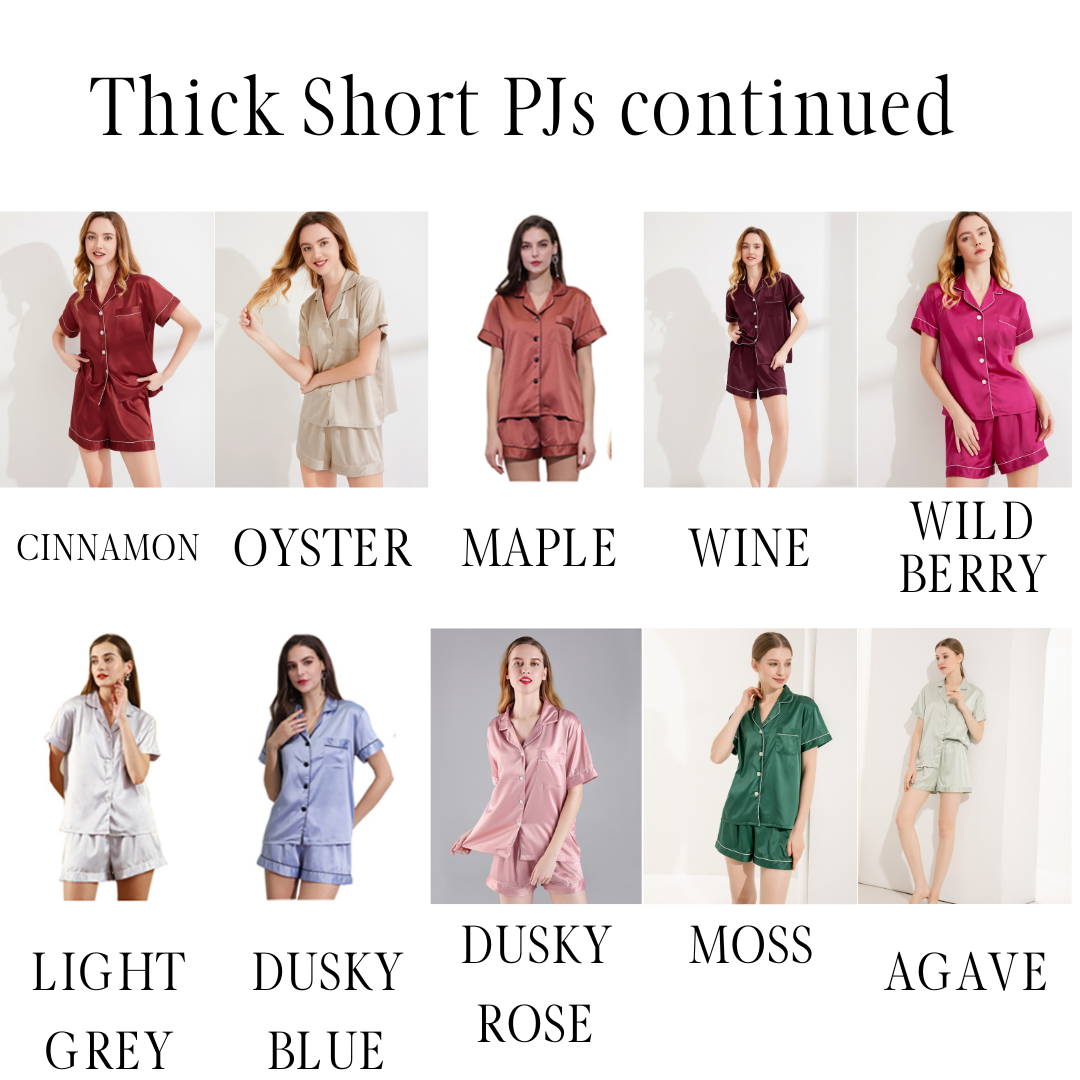 Cinnamon Personalised Satin Short Pyjamas | Oyster Personalised Satin Short Pyjamas | Maple Personalised Satin Short Pyjamas | Wine Personalised Satin Short Pyjamas | Fuschia Personalised Satin Short Pyjamas | Light Grey Personalised Satin Short Pyjamas | Dusty Blue Personalised Satin Short Pyjamas | Dusty Rose Personalised Satin Short Pyjamas | Moss Personalised Satin Short Pyjamas | Agave Personalised Satin Short Pyjamas