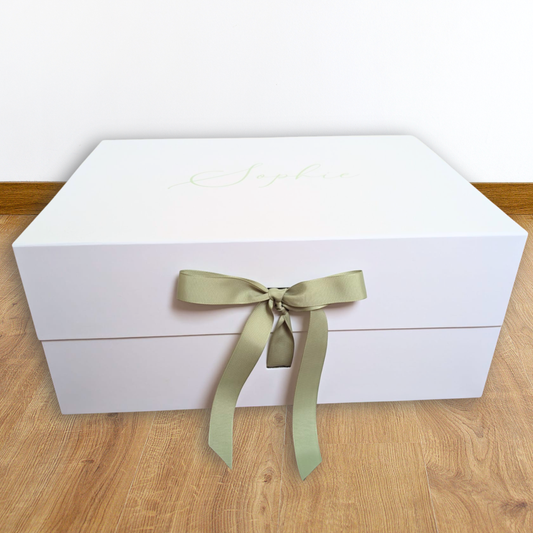 Deep Extra Large Luxury Personalised Gift Box (biggest size) | A3 Magnetic Ribbon Close Gift Boxes | Bridesmaid Proposal Box | Maid of Honour