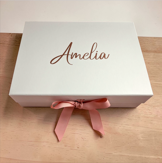 White Medium Gift Box | Magnetic Ribbon Close Gift Box | Bridesmaid Proposal Box | A4 Gift Boxes | Personalised Gift Box | DIY Gifts