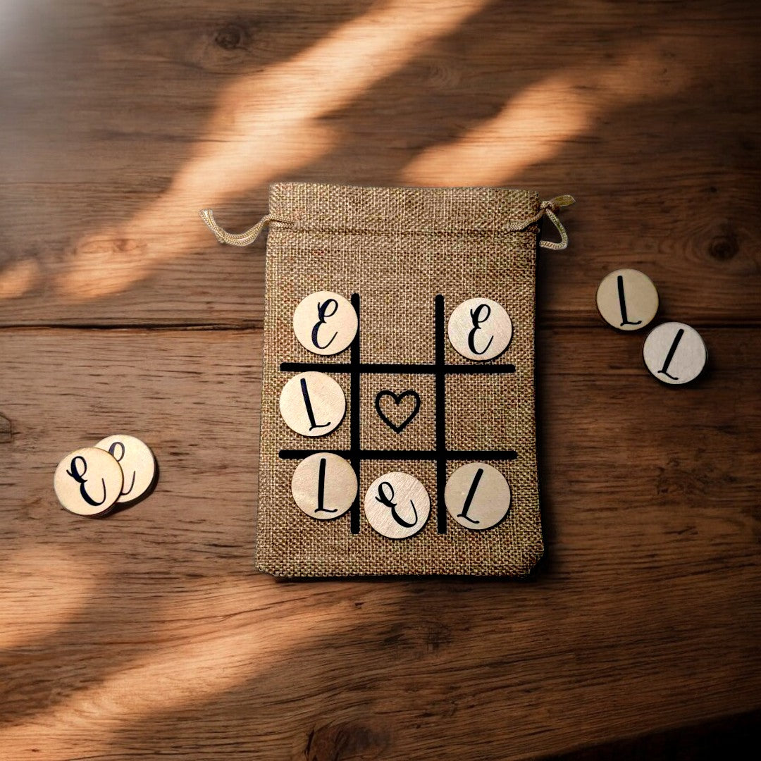 Personalised Initials Tic Tac Toe | Wedding Breakfast Games | Personalised Noughts And Crosses |