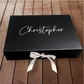 Extra Large Black Gift Box | Magnetic Ribbon Close | Groomsmen Proposal Box | A3 Personalised Gift Box