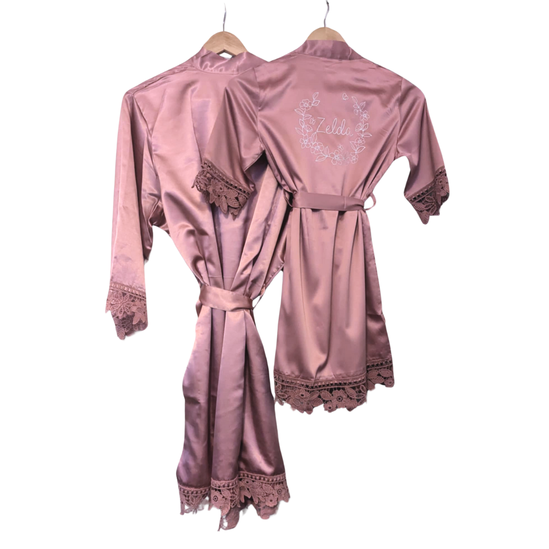 Bridal Robe | Navy Satin Robe | Sage Green Robe | Dusty Pink Robe | Bridesmaid Robe | Luxury Robe | Bridesmaid Proposal | Maid of Honour Gift | Silk Robes | Childrens Robes | Printed Robes