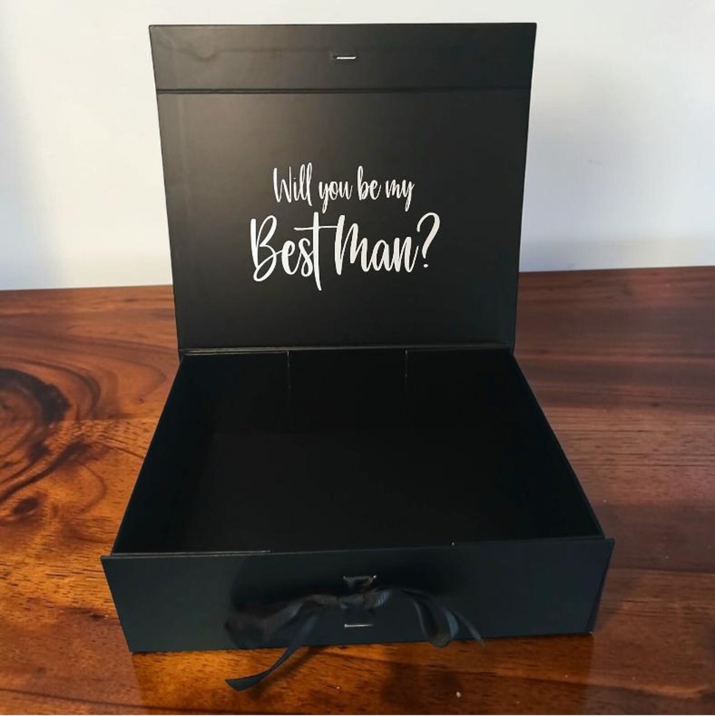 Black Medium Gift Box | Magnetic Ribbon Close Gift Box | Bridesmaid Proposal Box | A4 Gift Boxes | Personalised Gift Box | DIY Gifts