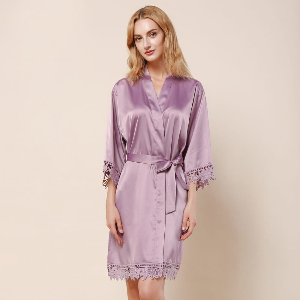 Mauve Light Purple Bridesmaid Robe Customisable Robe Name Robe Prom Robe