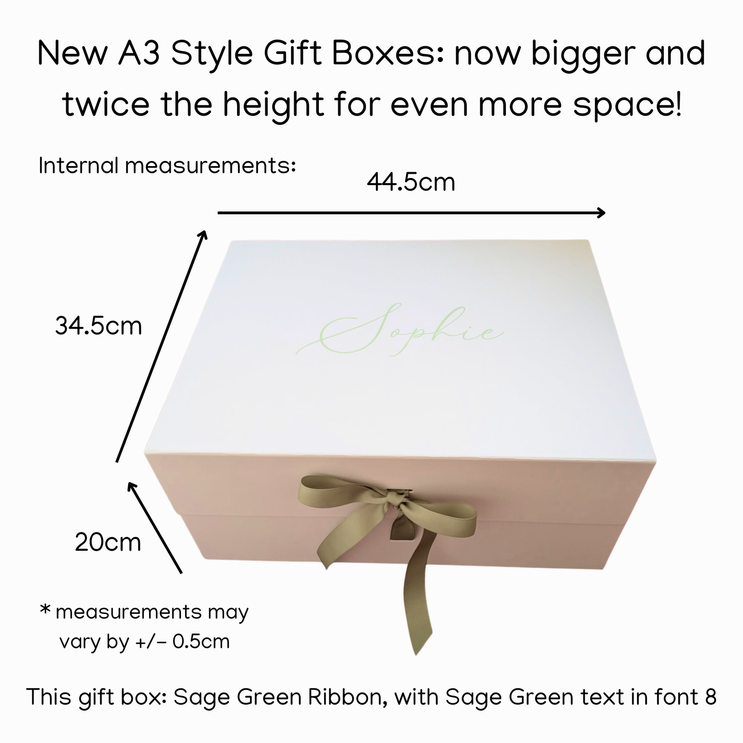 Deep Extra Large Luxury Personalised Gift Box (biggest size) | A3 Magnetic Ribbon Close Gift Boxes | Bridesmaid Proposal Box | Maid of Honour