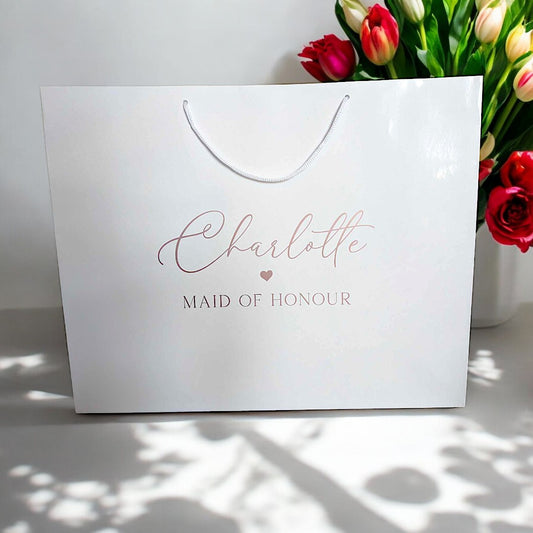 Customisable White Gift bag | XL White Gift Bag | Birthday Gift Bag | Wedding Gift Bag