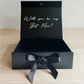 Extra Large Black Gift Box | Magnetic Ribbon Close | Groomsmen Proposal Box | A3 Personalised Gift Box