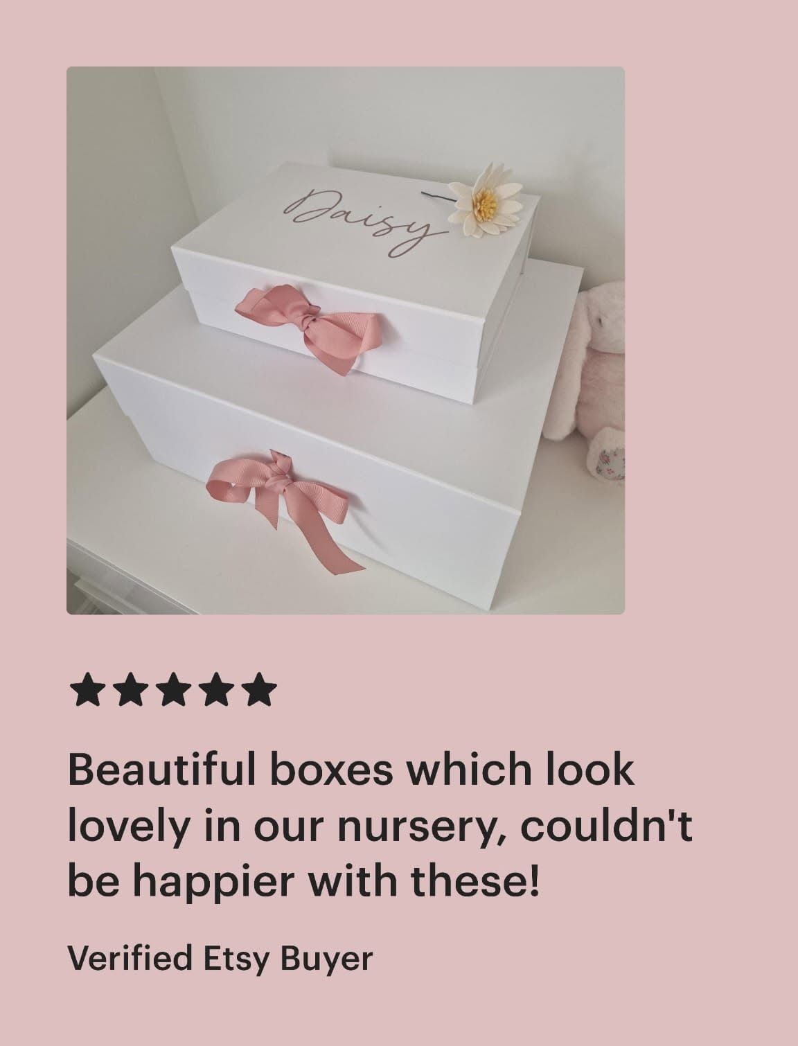Deep Extra Large Luxury Personalised Gift Box (biggest size) | A3 Magnetic Ribbon Close Gift Boxes | Bridesmaid Proposal Box | Maid of Honour